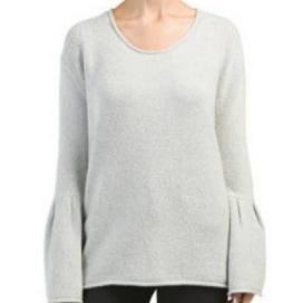 French connection oatmeal bell sleeve sweater wool boho